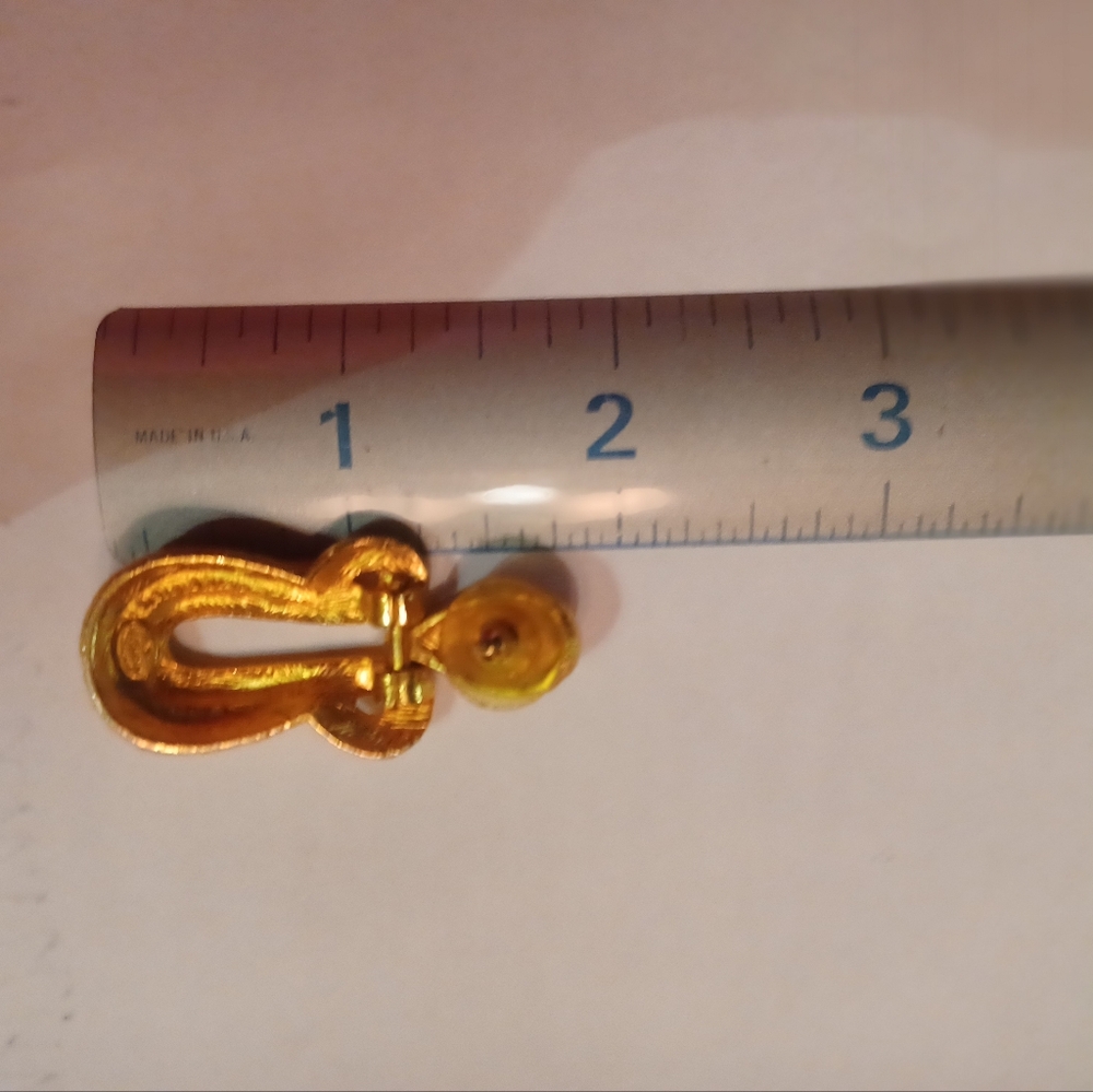 SOLD Givenchy Gold Plated Stud Textured Vintage Bijoux Drop Earrings - Picture 5 of 9